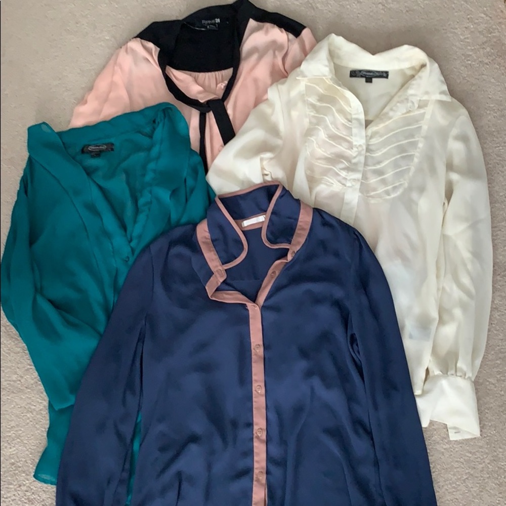 Bundle of 4 long sleeve sheer shirts!